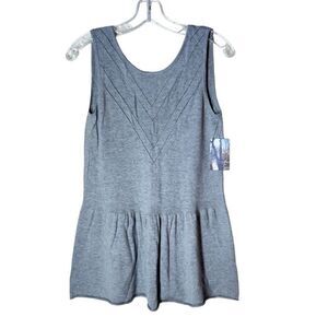 Kimchi Blue Knit Sleeveless Peplum Top in Grey Cotton Blend S NWT